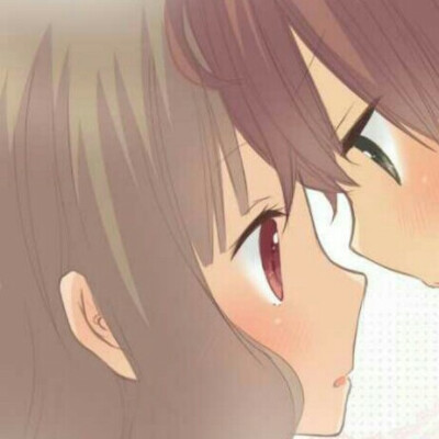 自截二次元情侣头像漫画-小桃小栗love love物语. 桃月心也 栗原雪