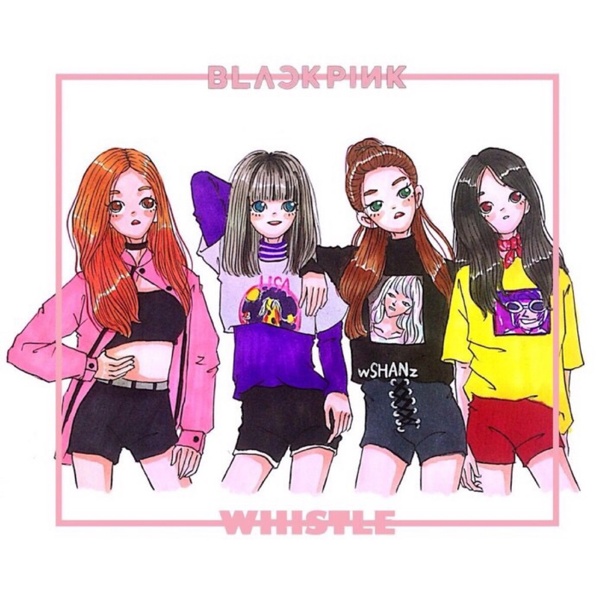 blackpink四人卡通头像图片