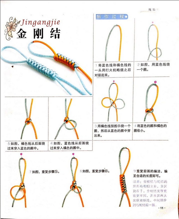 金珠编织手绳教程图片