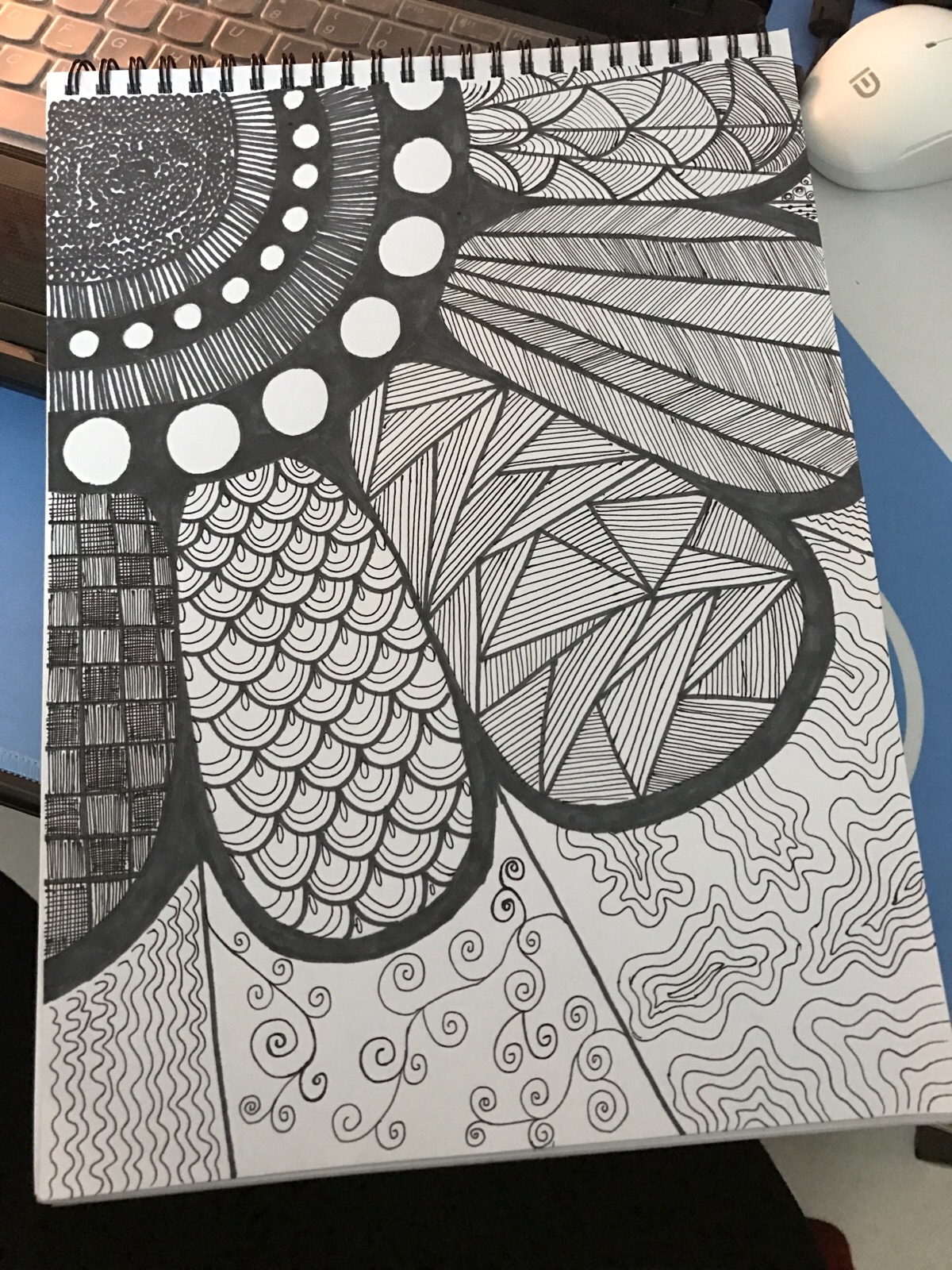 线描画线描花