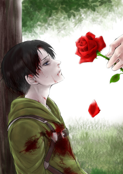 手握玫瑰花流血图片图片