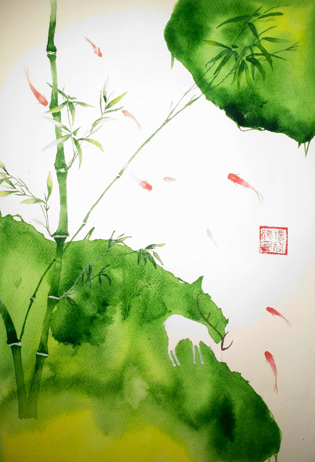 水彩竹子的画法图片
