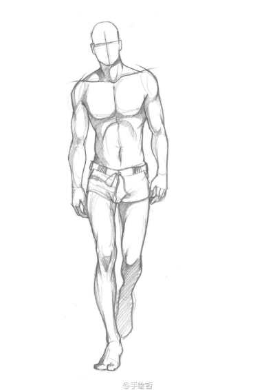 男装人体线稿图片