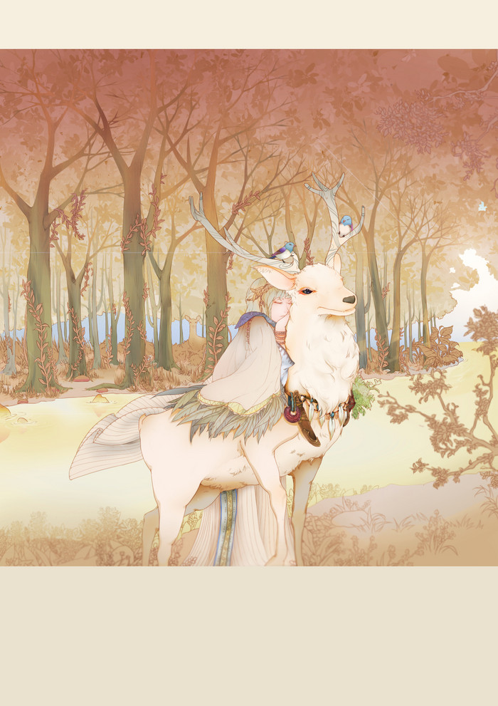 树深时见鹿-吖鹅_鹿_涂鸦王国插画