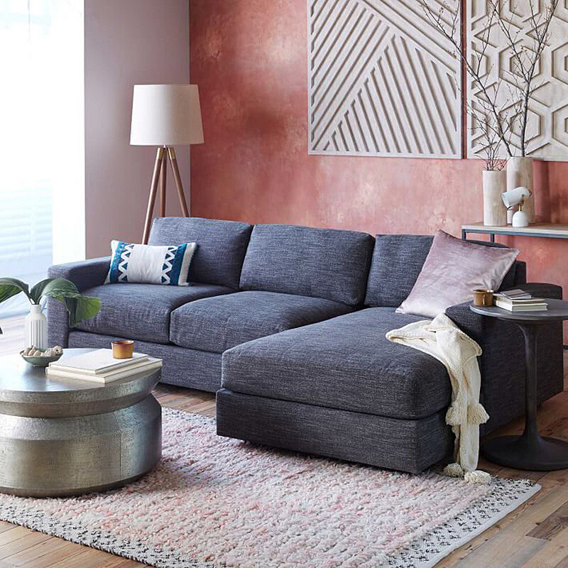 北欧现代羽绒沙发简约大中小户型客厅贵妃转角组合可拆洗棉麻布艺