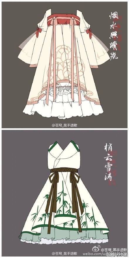 古风衣服花纹画法图片