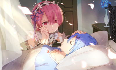 插画手绘 二次元 少女 唯美 萌 re:从零开始的异世界 雷姆 拉姆