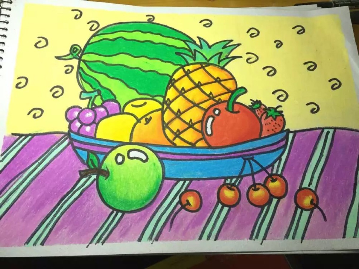 好吃的水果儿童画简单图片