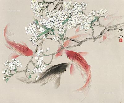 鱼戏荷花