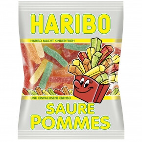 德国原装进口haribo小熊糖水果qq软糖酸苹果薯条款袋装 200g现货