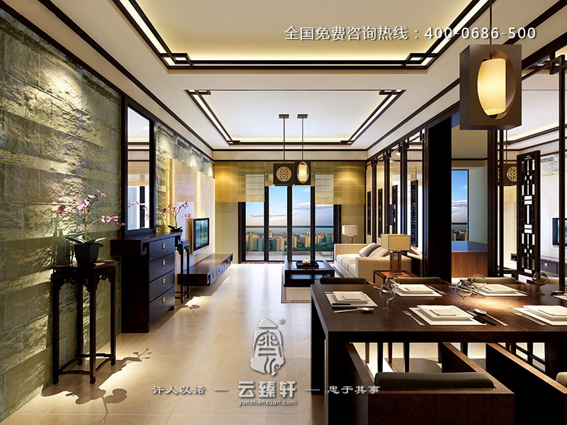 简约通透的新中式餐厅装修效果图