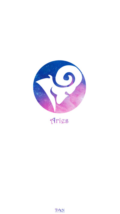 【十二星座星空图标—白羊座{白底#星座壁纸#星空#色彩#文字壁纸