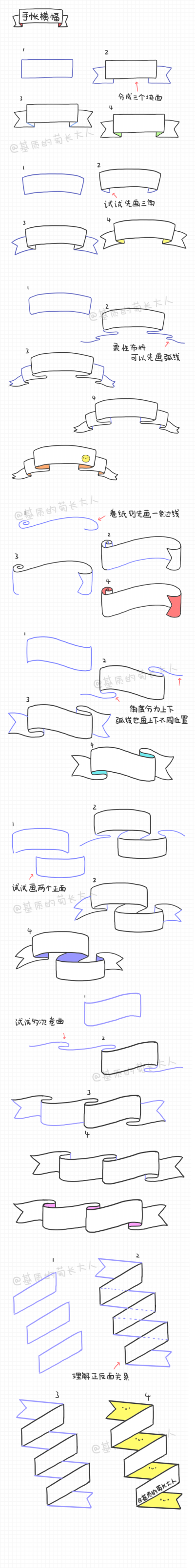 横幅怎么画简笔画步骤图片