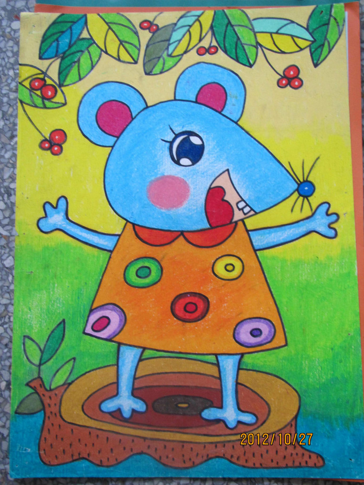 小老鼠儿童画可爱图片