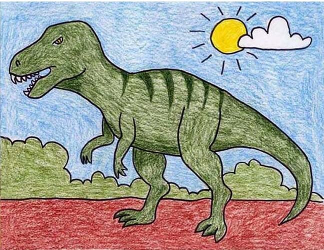 画恐龙 一等奖图片