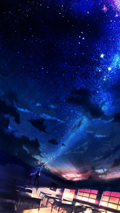 二次元夜景星空图片