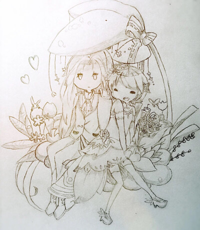 手绘 周瑜和小乔