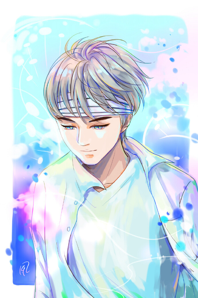 王俊凯#王俊凯高能少年团 换个上色法,清爽发带俊～戴了发带有点