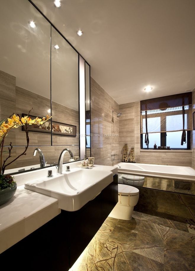 中式风格的卫生间浴室设计效果图