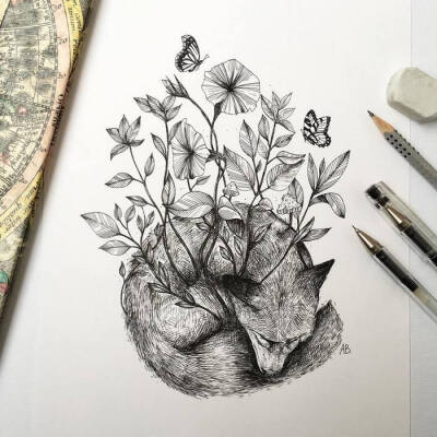 38的水笔画出一个奇幻动物世界.