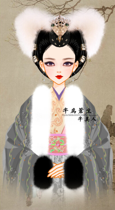 彩虹堂,古风,手绘,美人,妲己,林心如