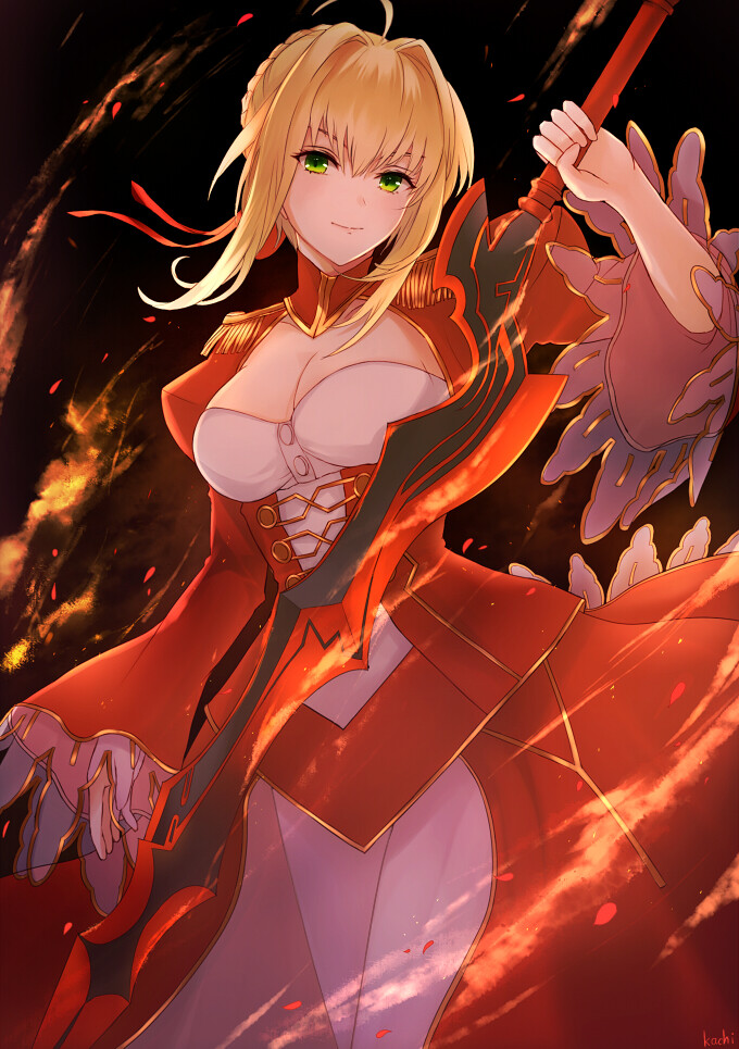 fate/grand order 尼禄(红saber) 画师:カチ 本作品pixiv id=60873322
