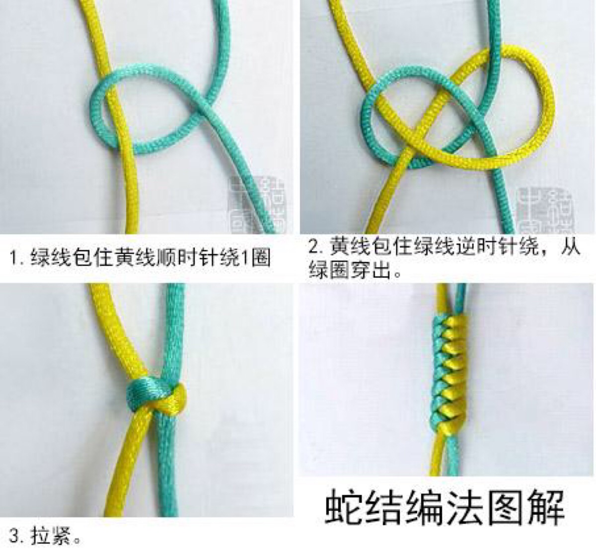 编绳蛇结的编法图解图片