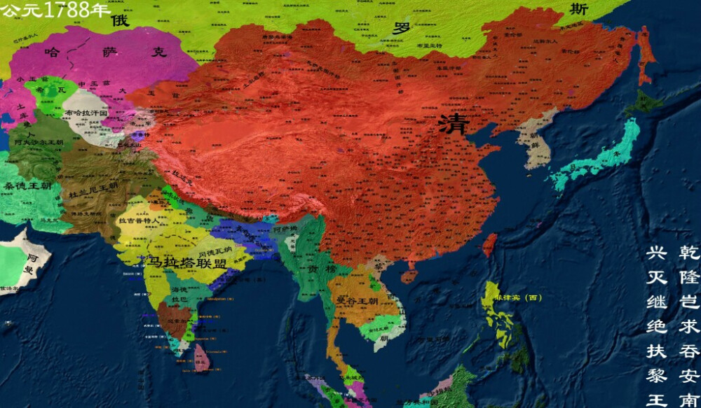 清朝地图演变领土图片