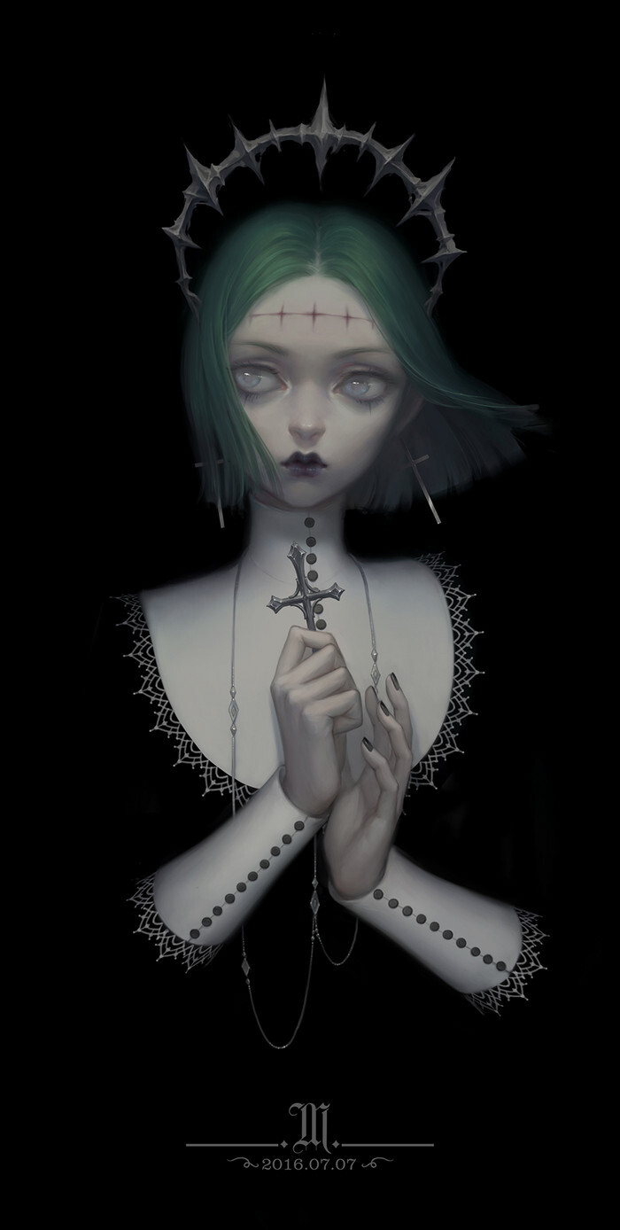 少女cg厚涂插画师毛小咪子