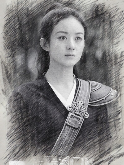 赵丽颖素描画铅笔画图片