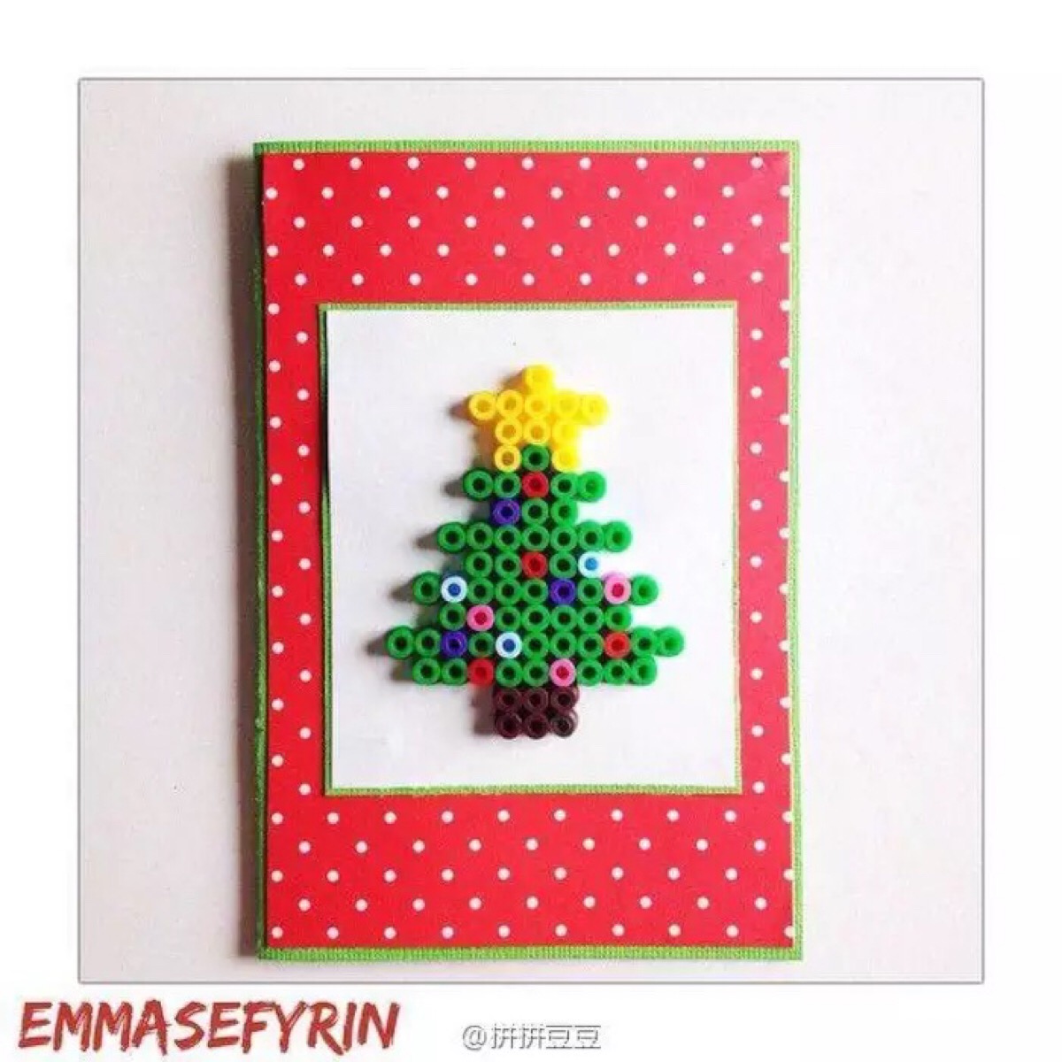 圣诞树.拼豆图纸.侵删.