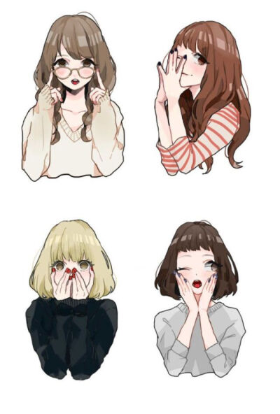 可爱手绘动漫女生