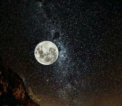 星月同辉的唯美图片图片