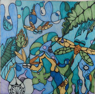 夏天装饰画马克笔