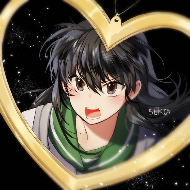 《犬夜叉》犬夜叉与日暮戈薇的浪漫爱情插画图片