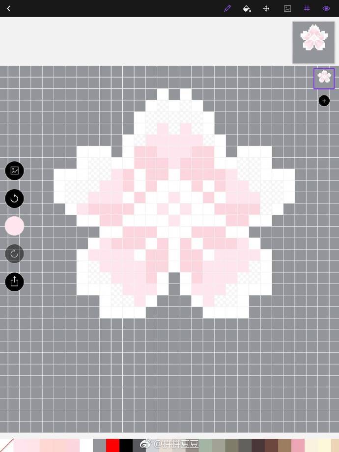 我就再重新点了一遍贴出来 樱花来自@五颜六色大刷子  拼拼豆豆