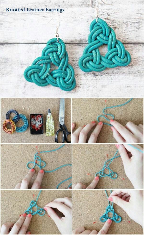 编织绳耳环各种编法图片
