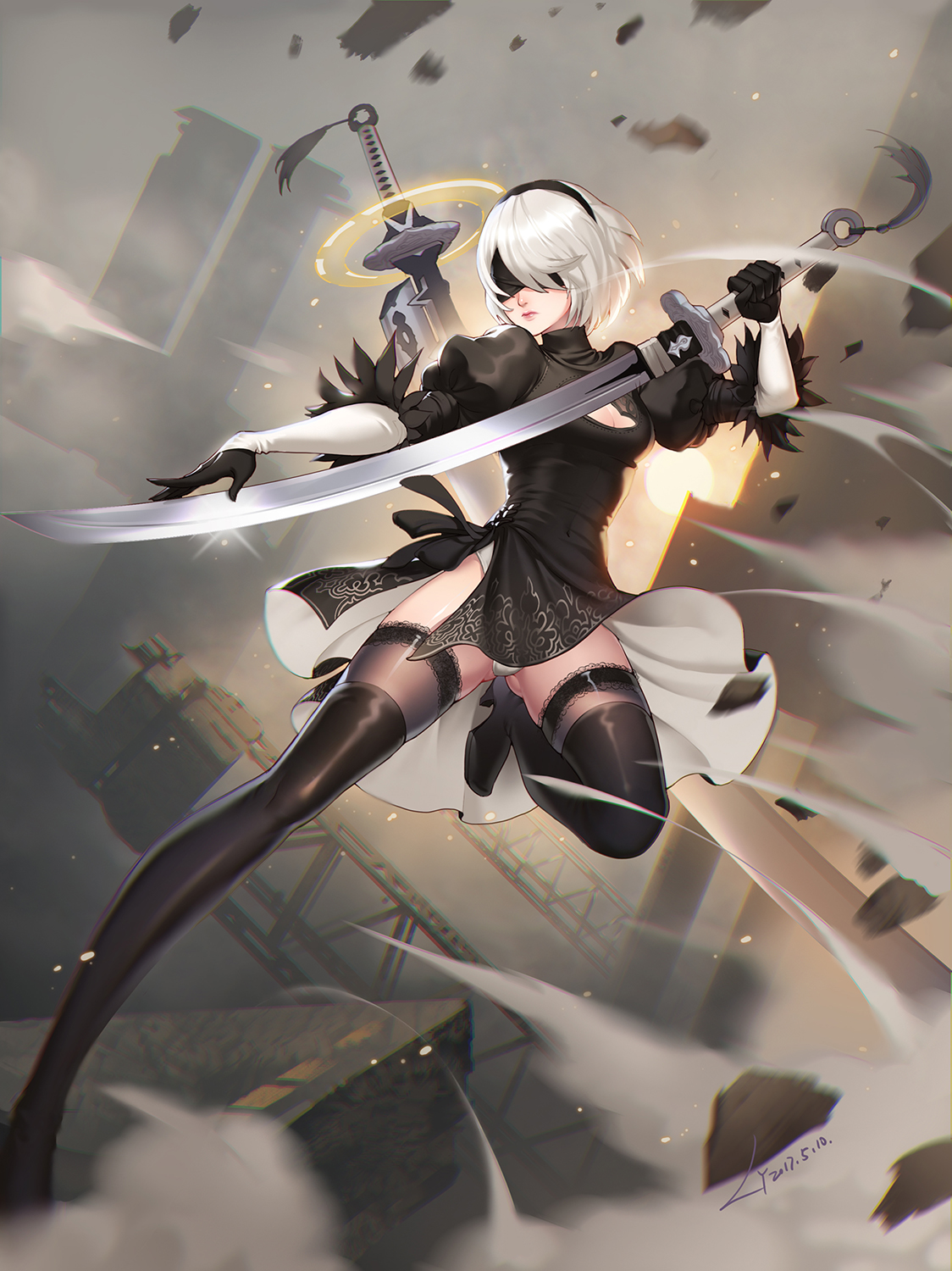 nier:automata 尼尔:机械纪元 绘师:炼妖ly 本作品pixiv id=62842232