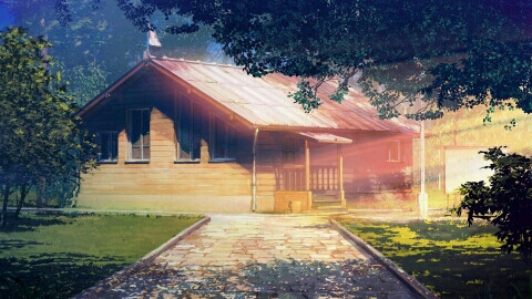二次元壁纸 林中小屋