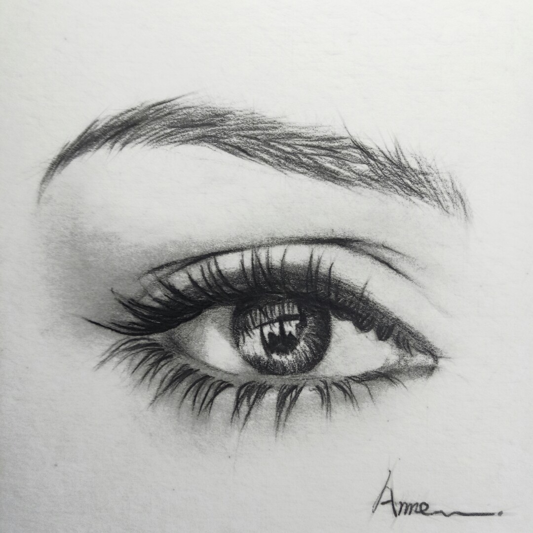眼睛 眼眸 铅笔画 作业