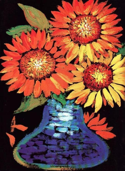 植物水粉抽象画