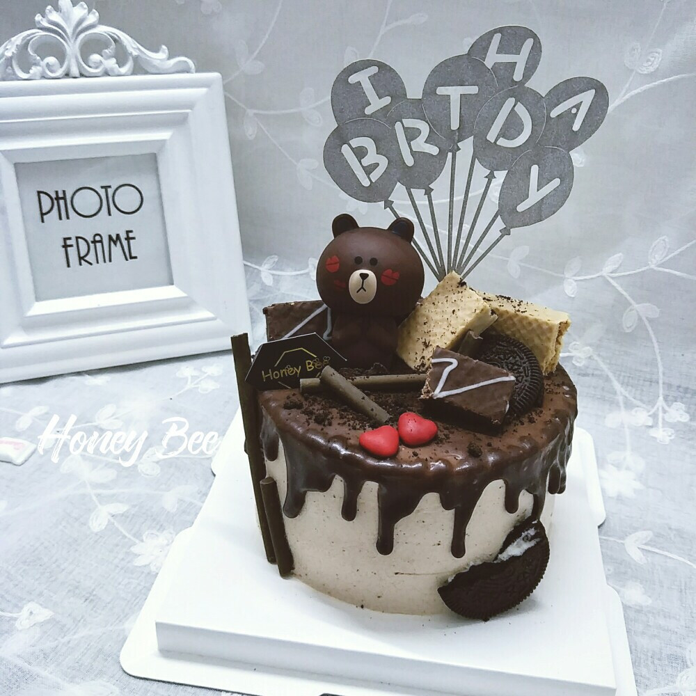 布朗熊巧克力淋面蛋糕