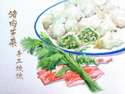 插画饺子