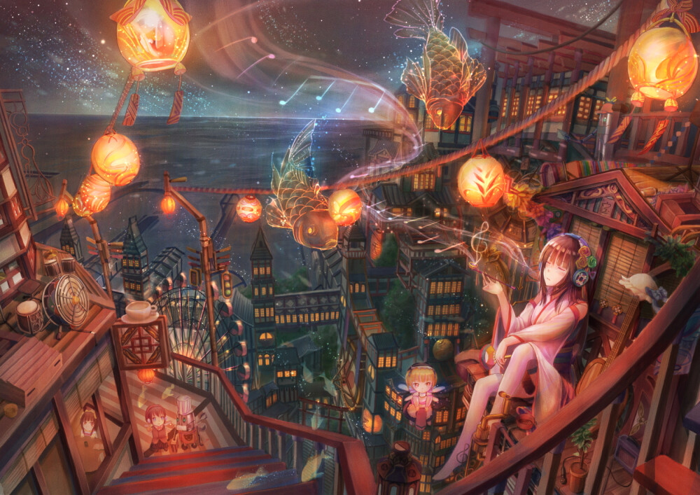 日式建筑二次元动漫建筑风景