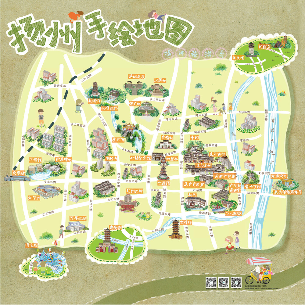 扬州景点地图图片
