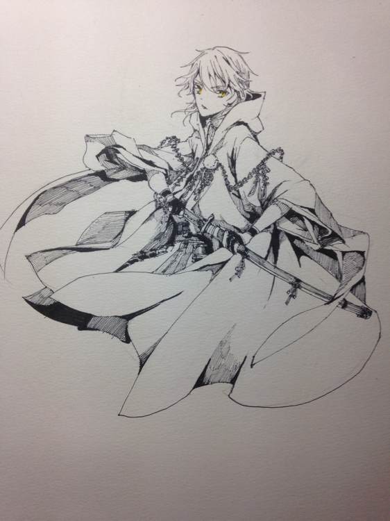 刀剑乱舞鹤丸国永手绘插画