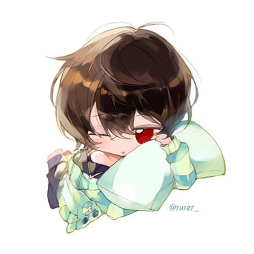 沐湷搬运偶像梦幻祭 朔间凛月 q版 可爱 少年 头像 作者「ruret」