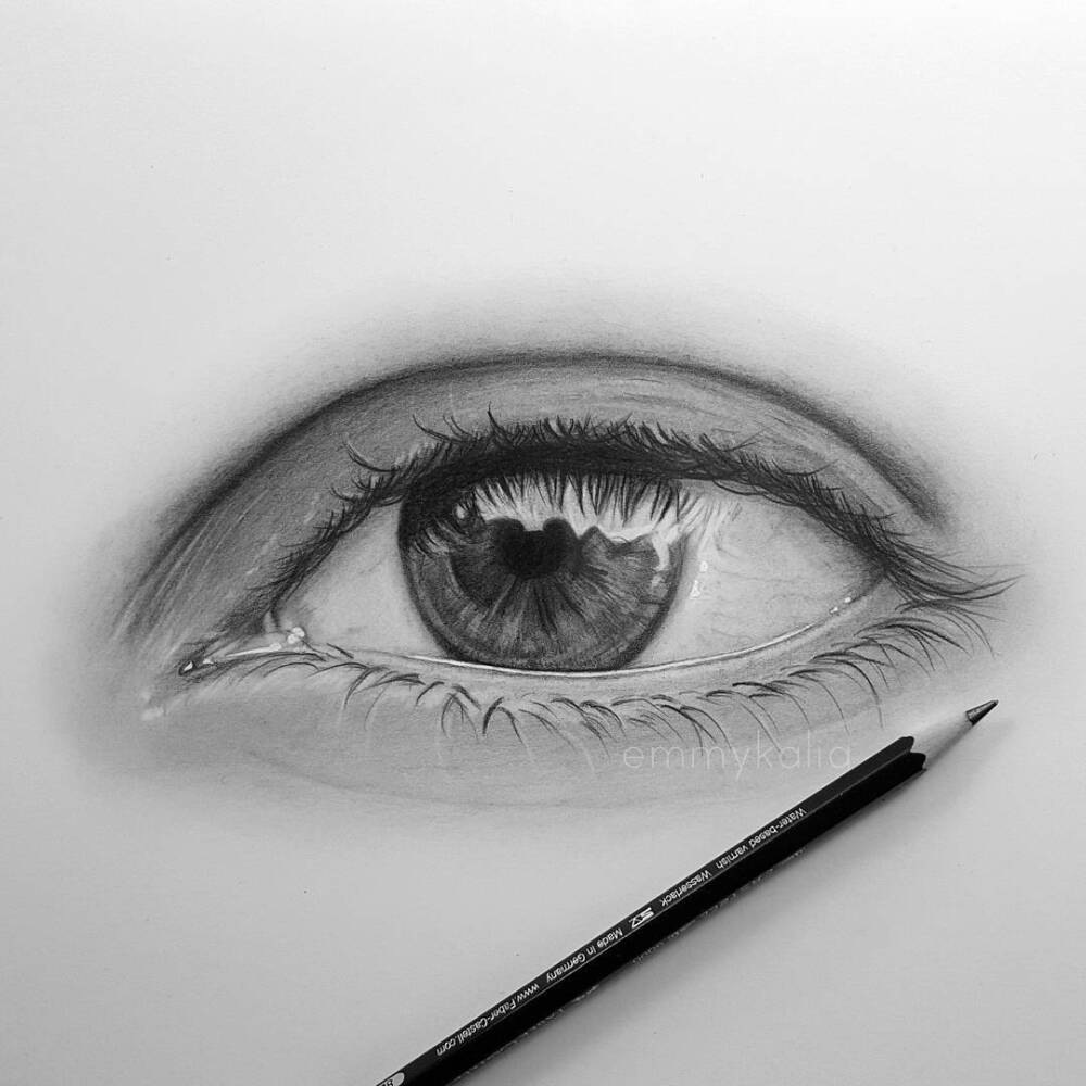 素描简单漂亮 眼睛图片