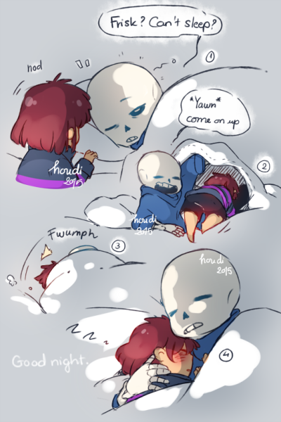 undertalecp漫——sans&frisk sans:frisk,睡不着吗? frisk:*点头