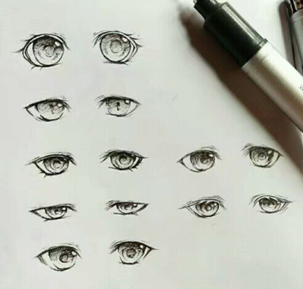 画动漫眼睛铅笔图片